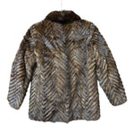Vintage Hazel Brown Chevron Stripped Mink Fur Coat