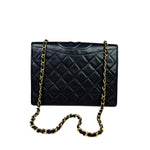 Chanel Black Diamond Stitch CC Timeless Chain Flap Bag '89-'91