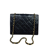 Chanel Black Diamond Stitch CC Timeless Chain Flap Bag '89-'91