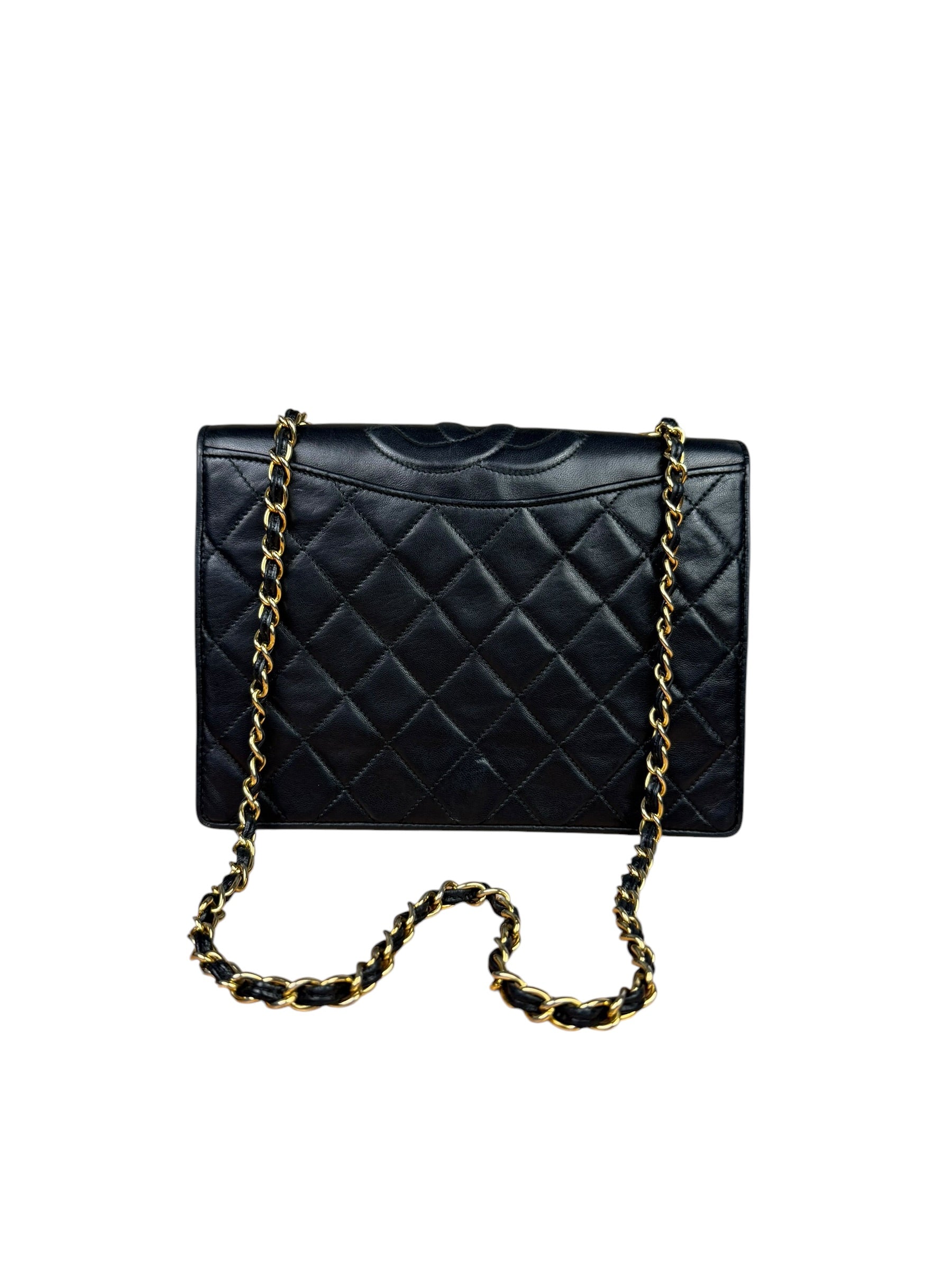 Chanel Black Diamond Stitch CC Timeless Chain Flap Bag '89-'91