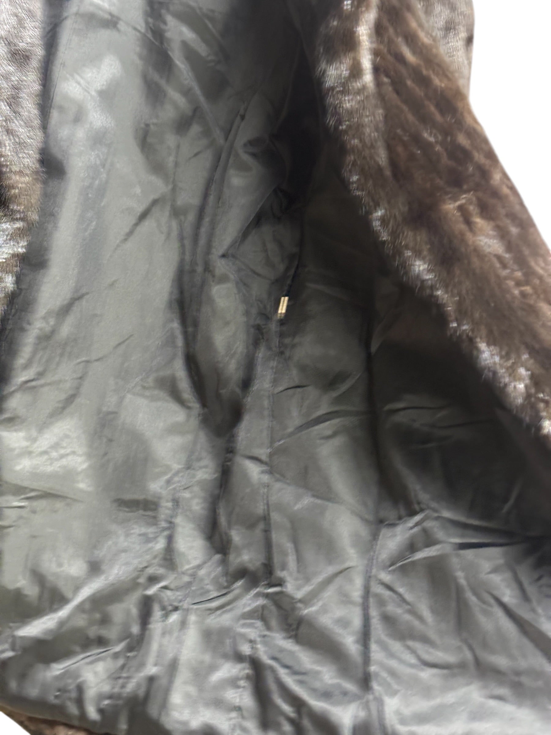 Vintage Brown Striped Mink Fur Coat