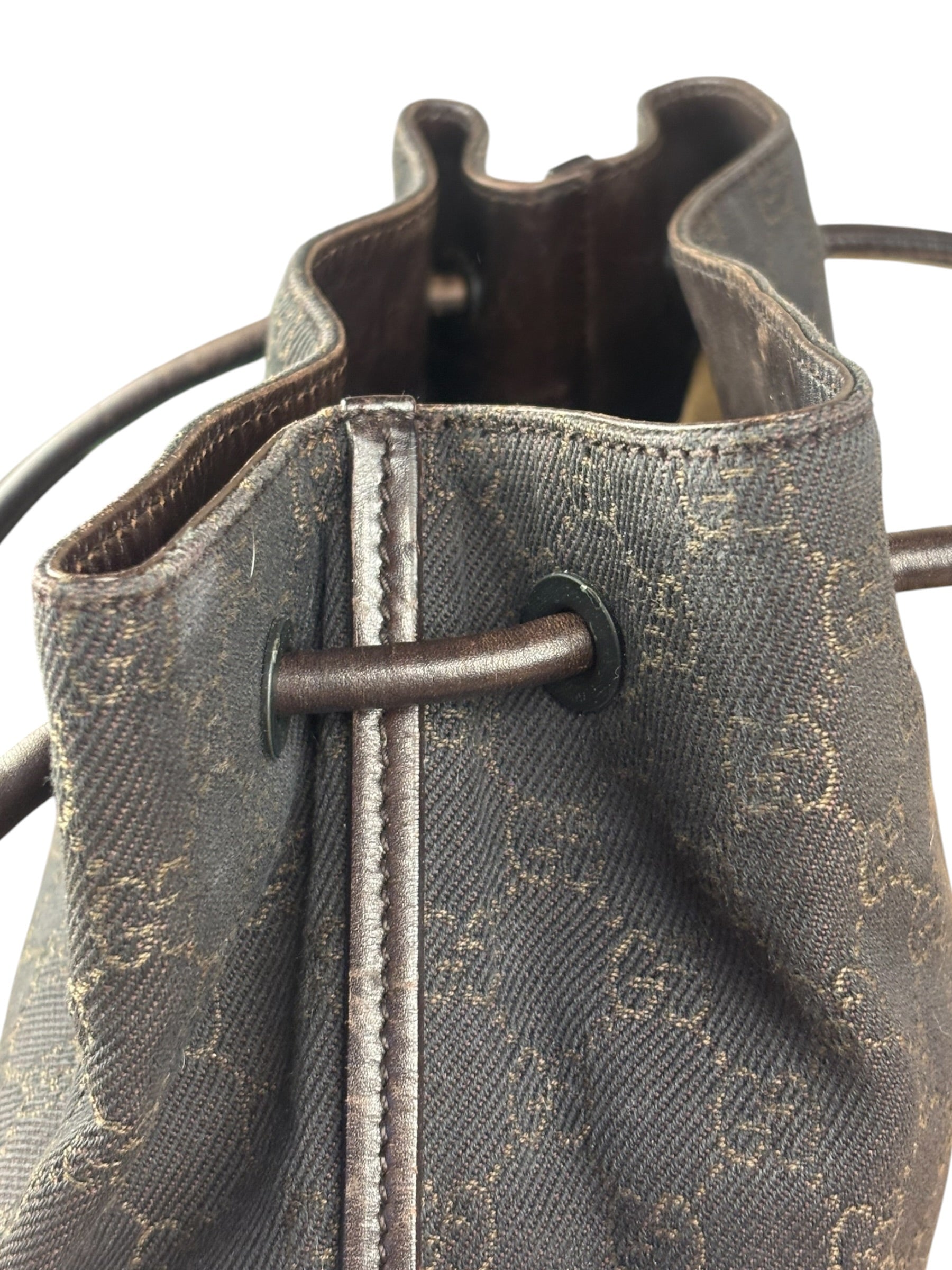 Gucci GG Denim leather Trim Gifford Tote Bag