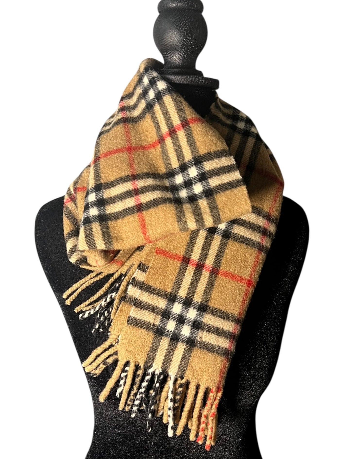Burberry Brown Check Cashmere Scarf