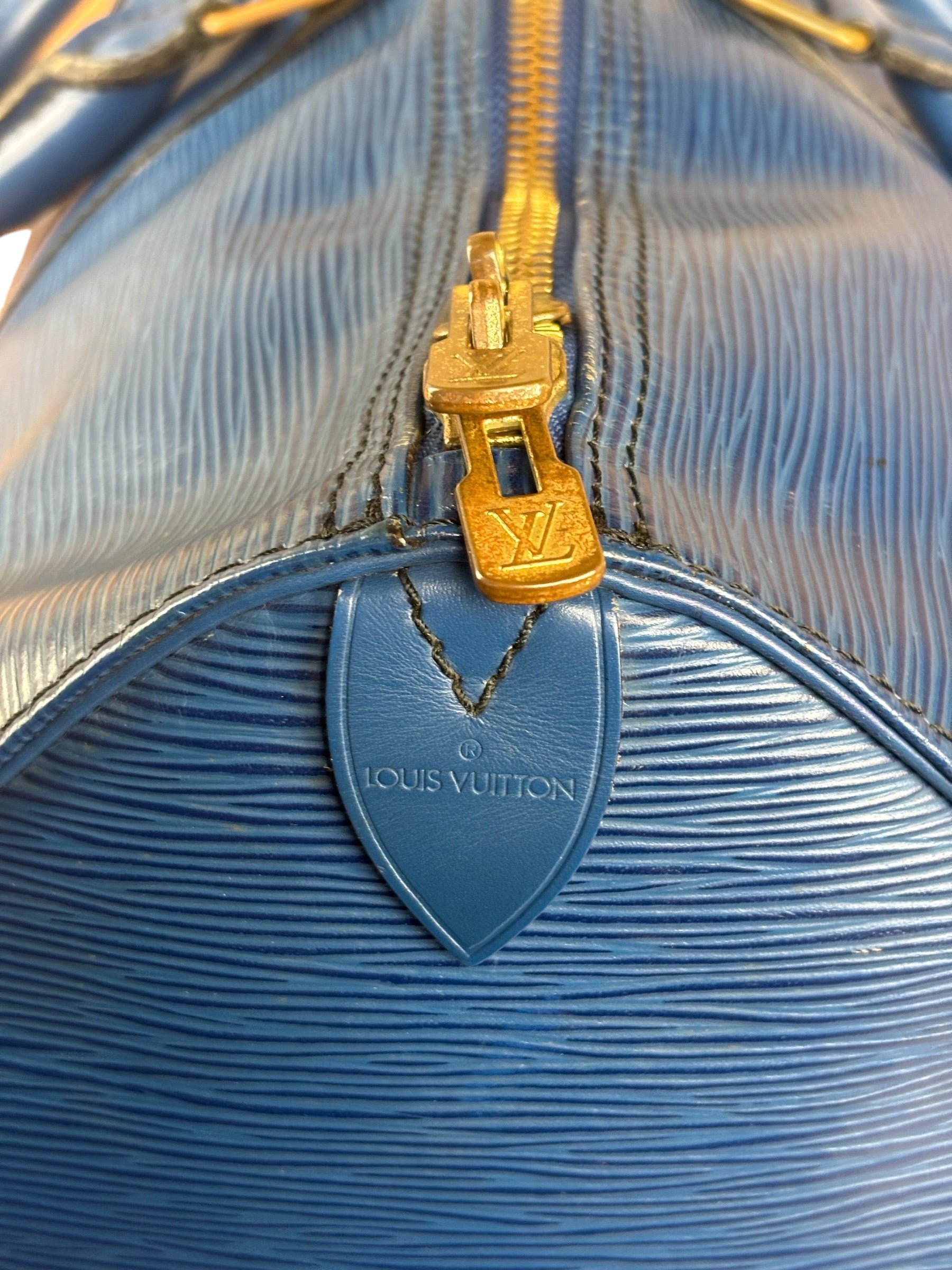 Louis Vuitton Blue Epi Leather Keepall 45