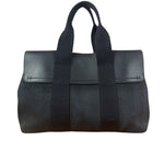 Hermes Black Canvas Leather Valparaiso Handbag