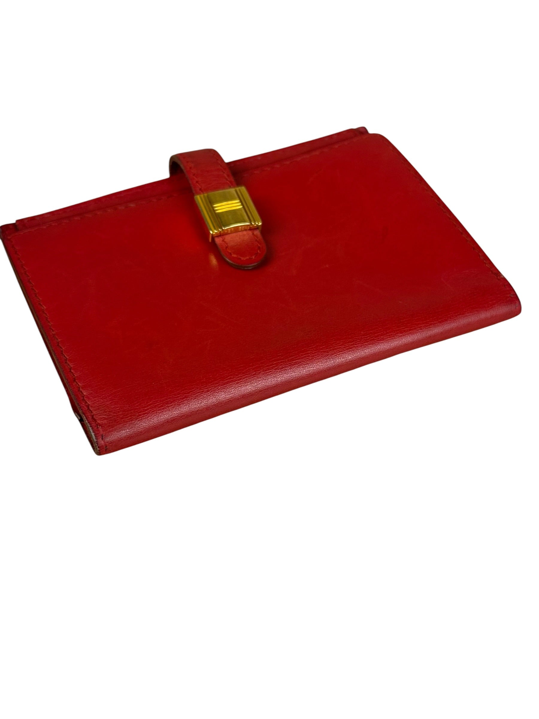Hermes Red Leather Saumur Diane Boxcalf Cardholder