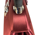 Gucci Burgundy Satin Bamboo Top Handle Bag