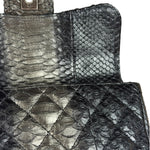 Chanel Black Python Leather Kiss-Lock Flap Bag 2015
