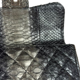 Chanel Black Python Leather Kiss-Lock Flap Bag 2015