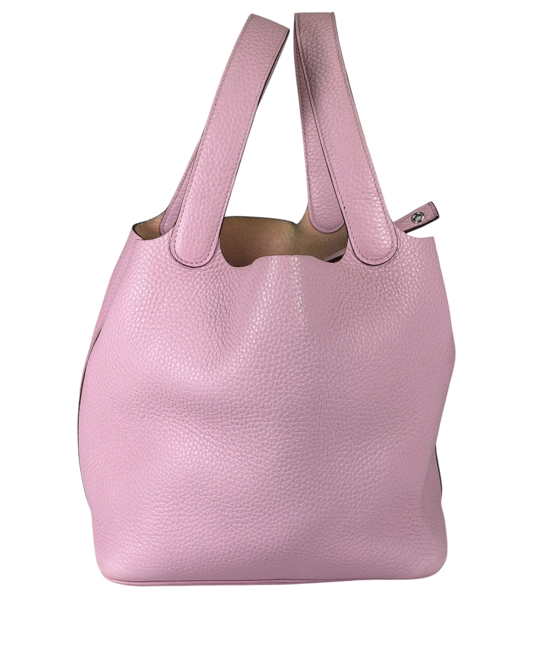 Hermes Rose Sakura Leather Picotin Lock 18PM