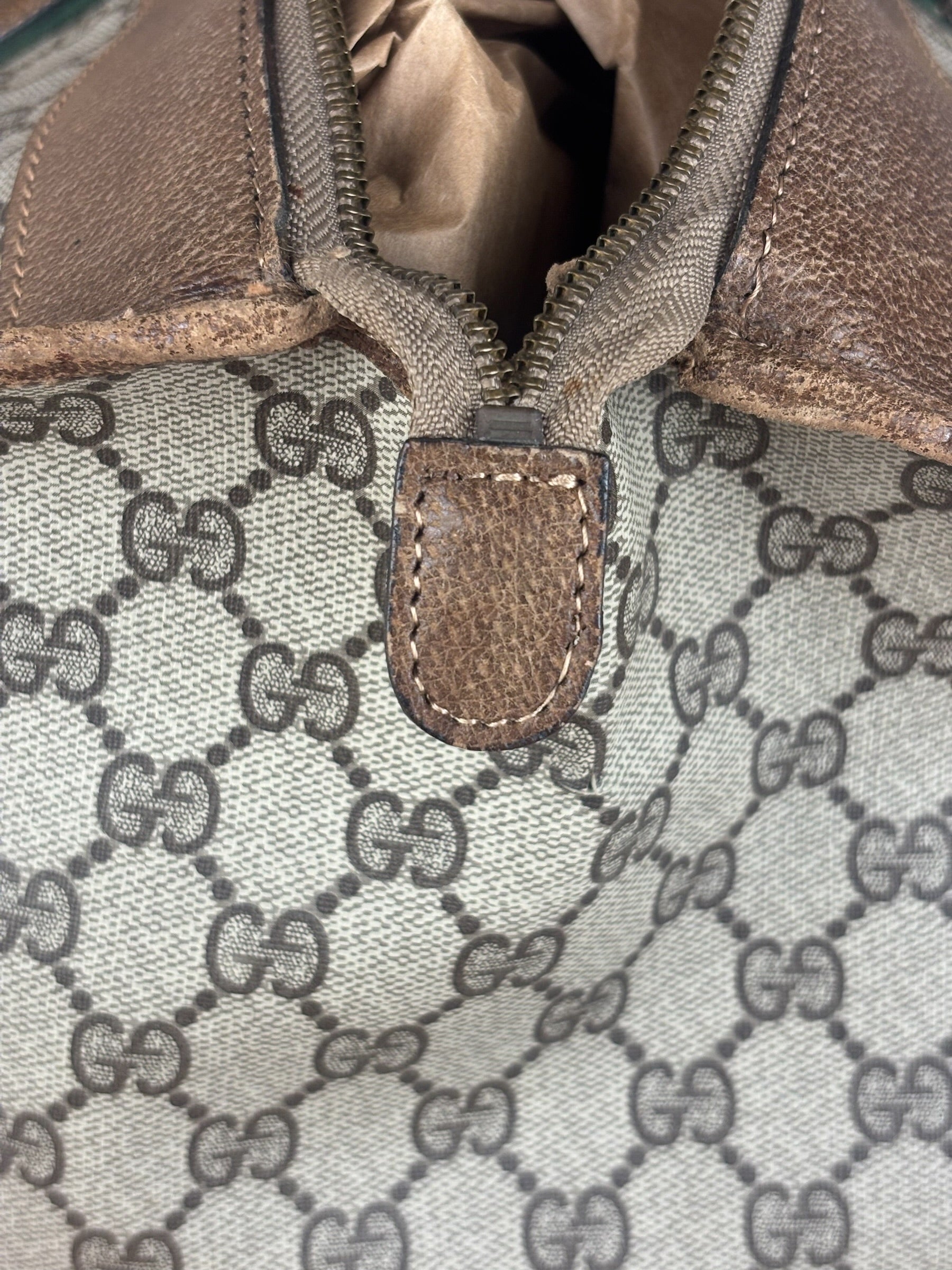 Gucci GG Vintage Coated Canvas Boston Bag