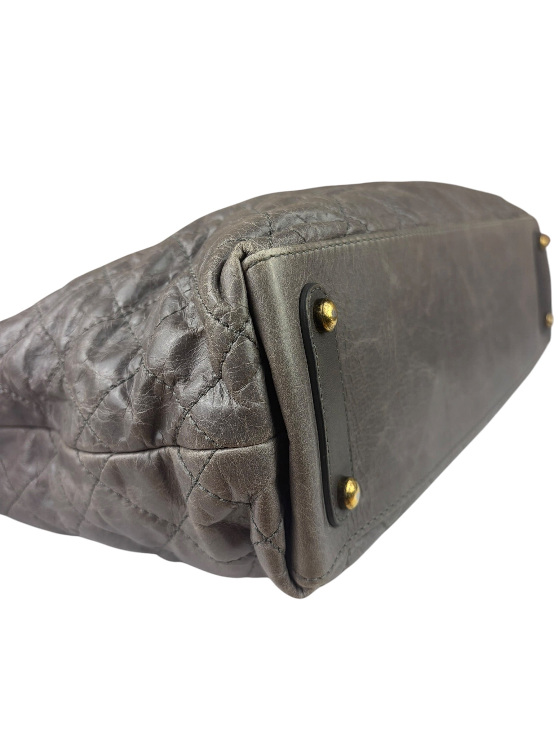 Chanel Grey Quilted Calfskin Paris-Bombay Bindi Two-Way Tote 2012