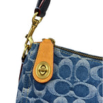 Coach Signature Blue Jacquard Denim Swing Zip Shoulder Bag