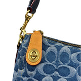 Coach Signature Blue Jacquard Denim Swing Zip Shoulder Bag