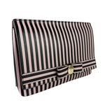 Salvatore Ferragamo Pink/Black Striped Crossbody Bag