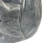 Balenciaga Grey Lambskin Giant Brogues Pompom Two-Way Bag