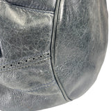 Balenciaga Grey Lambskin Giant Brogues Pompom Two-Way Bag