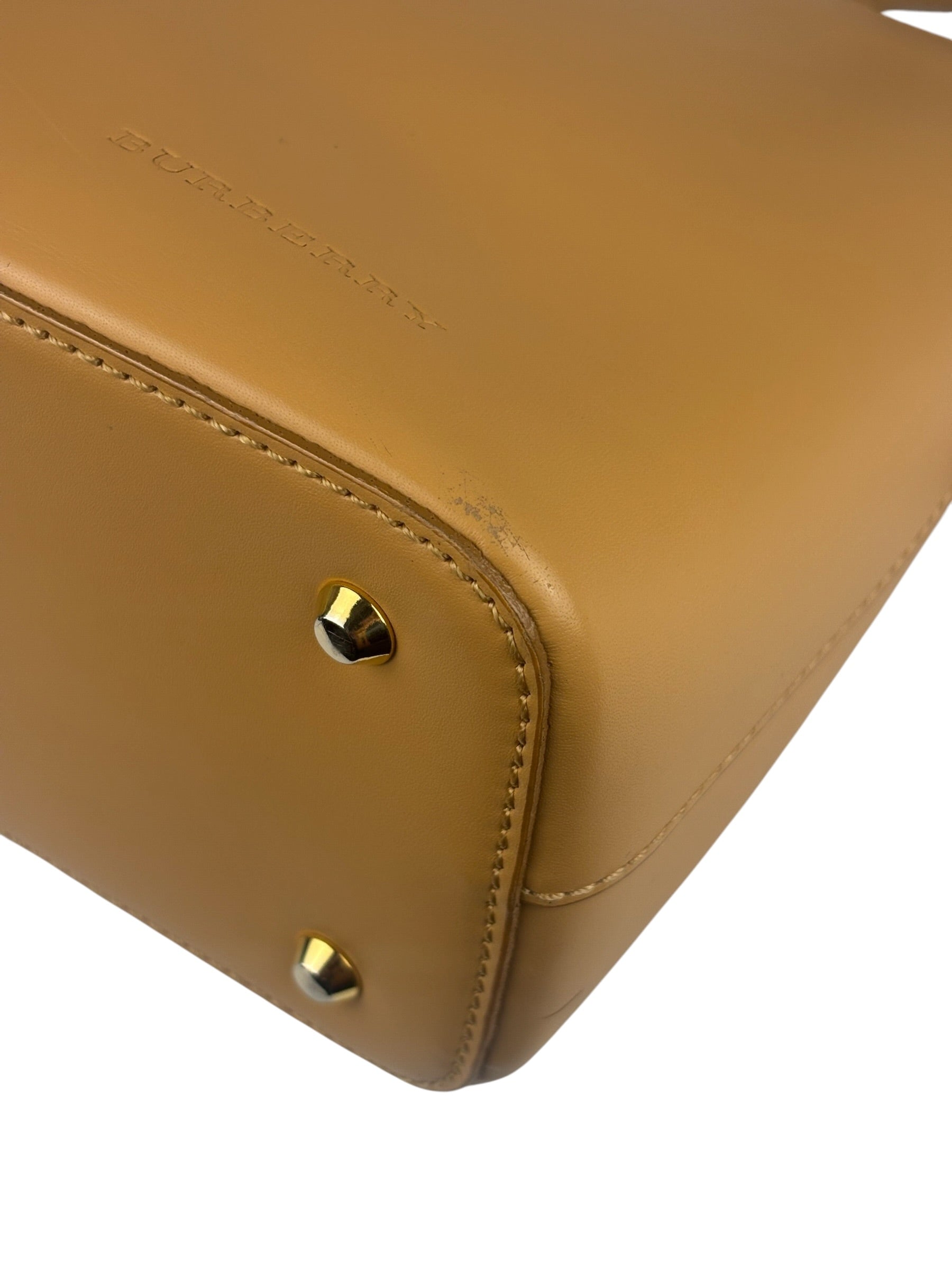 Burberry Vintage Beige Leather Shoulder Bag