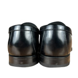 Prada Black Leather Triangle Logo Loafers