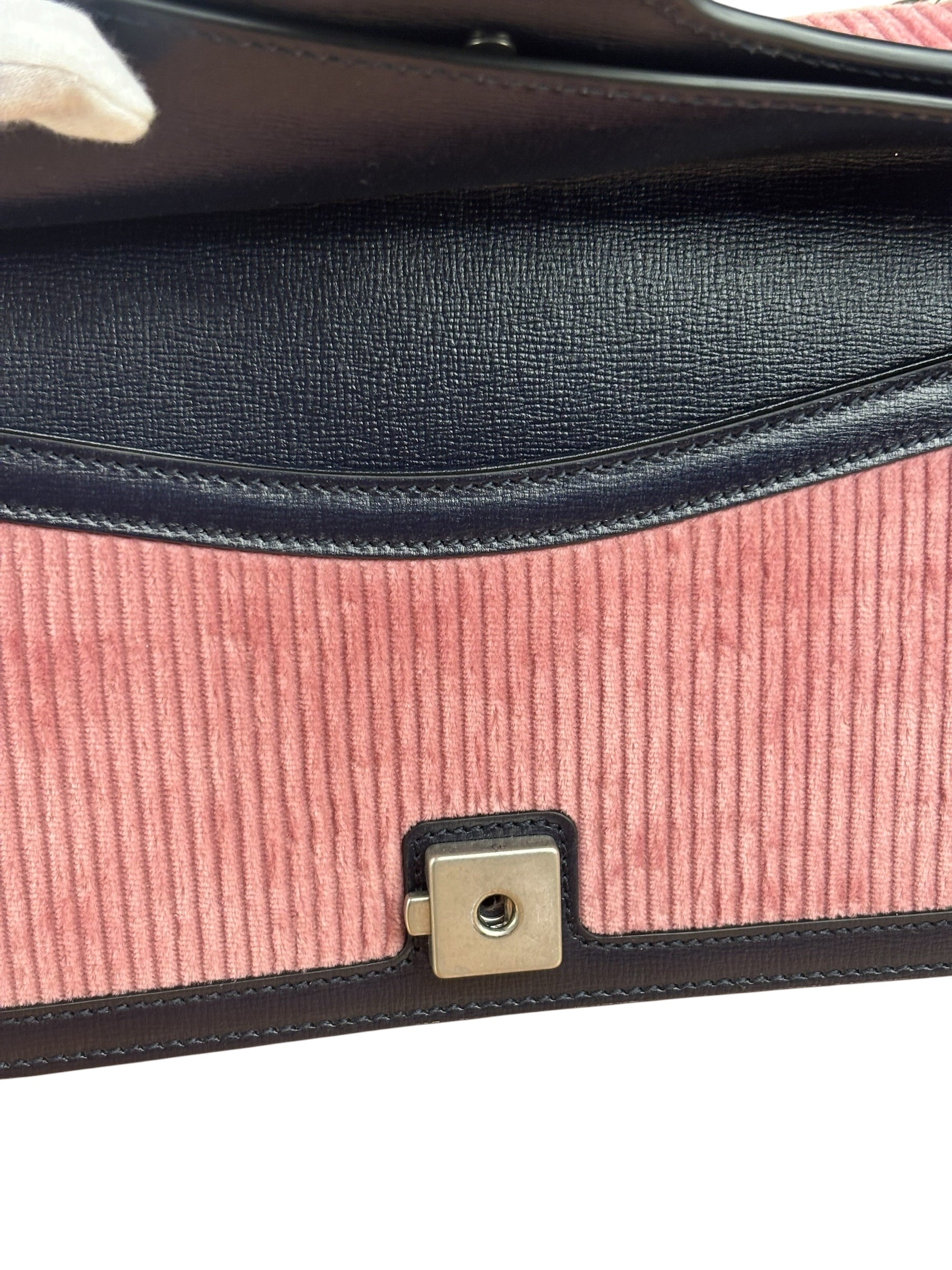 Gucci Pink Leather Trim Dionysus Corduroy Shoulder Bag
