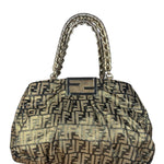 Fendi Vintage Gold Shimmer Zucca Shoulder Bag