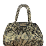 Fendi Vintage Gold Shimmer Zucca Shoulder Bag