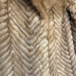 Farlon Vintage Brown Chevron Mink Fur Coat