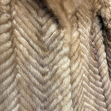 Farlon Vintage Brown Chevron Mink Fur Coat