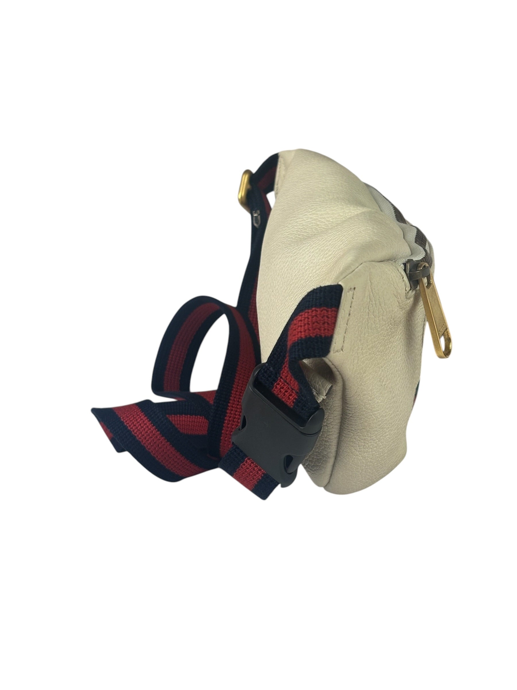 Gucci Cream Leather Print Belt Bag