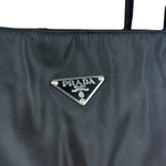 Prada Vintage Black Nylon Zip Shoulder Bag
