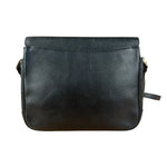 Burberry Vintage Black Pebbled Leather Crossbody Flap Bag