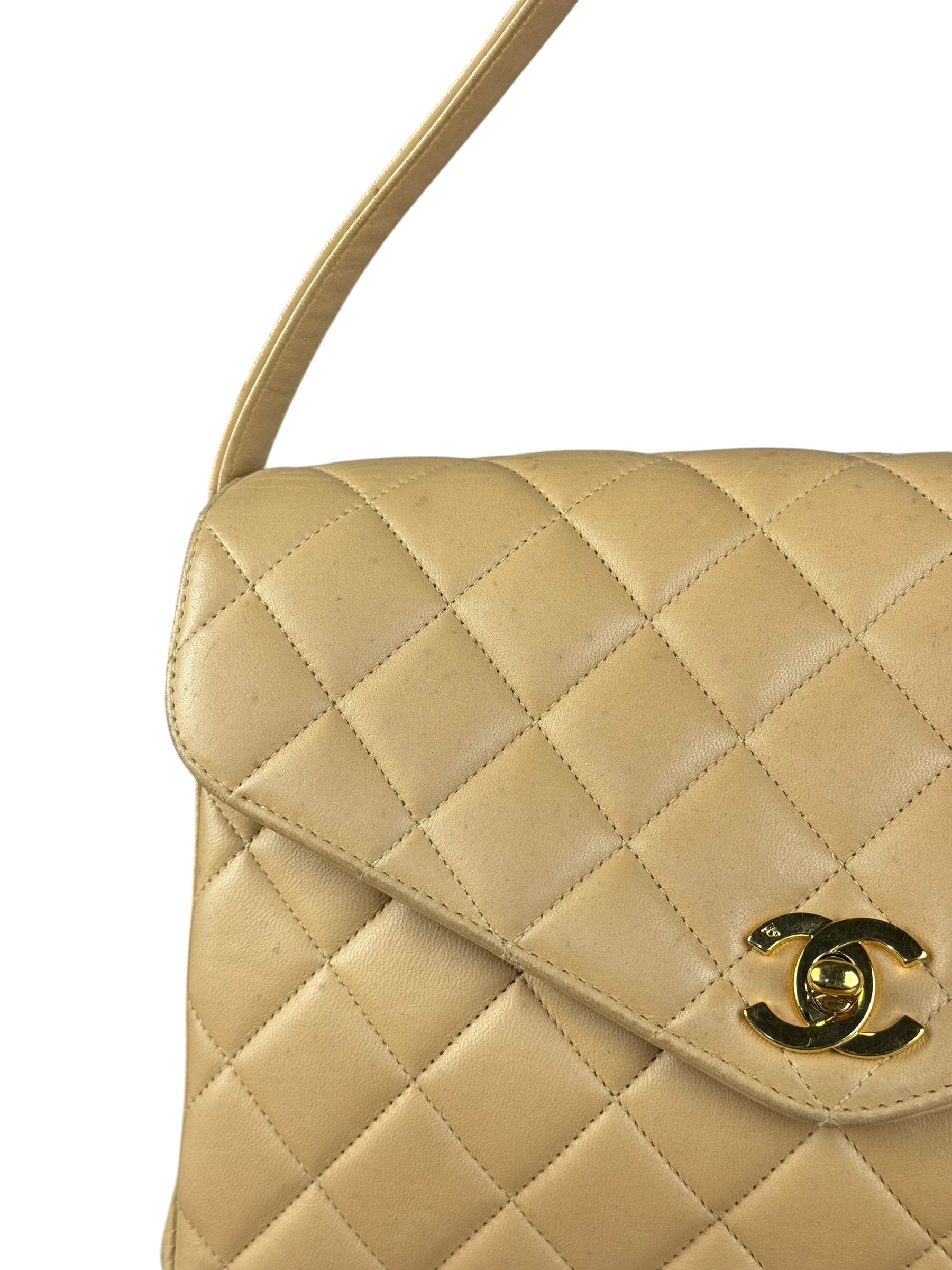 Chanel M Beige Lambskin Envelope Flap 1997