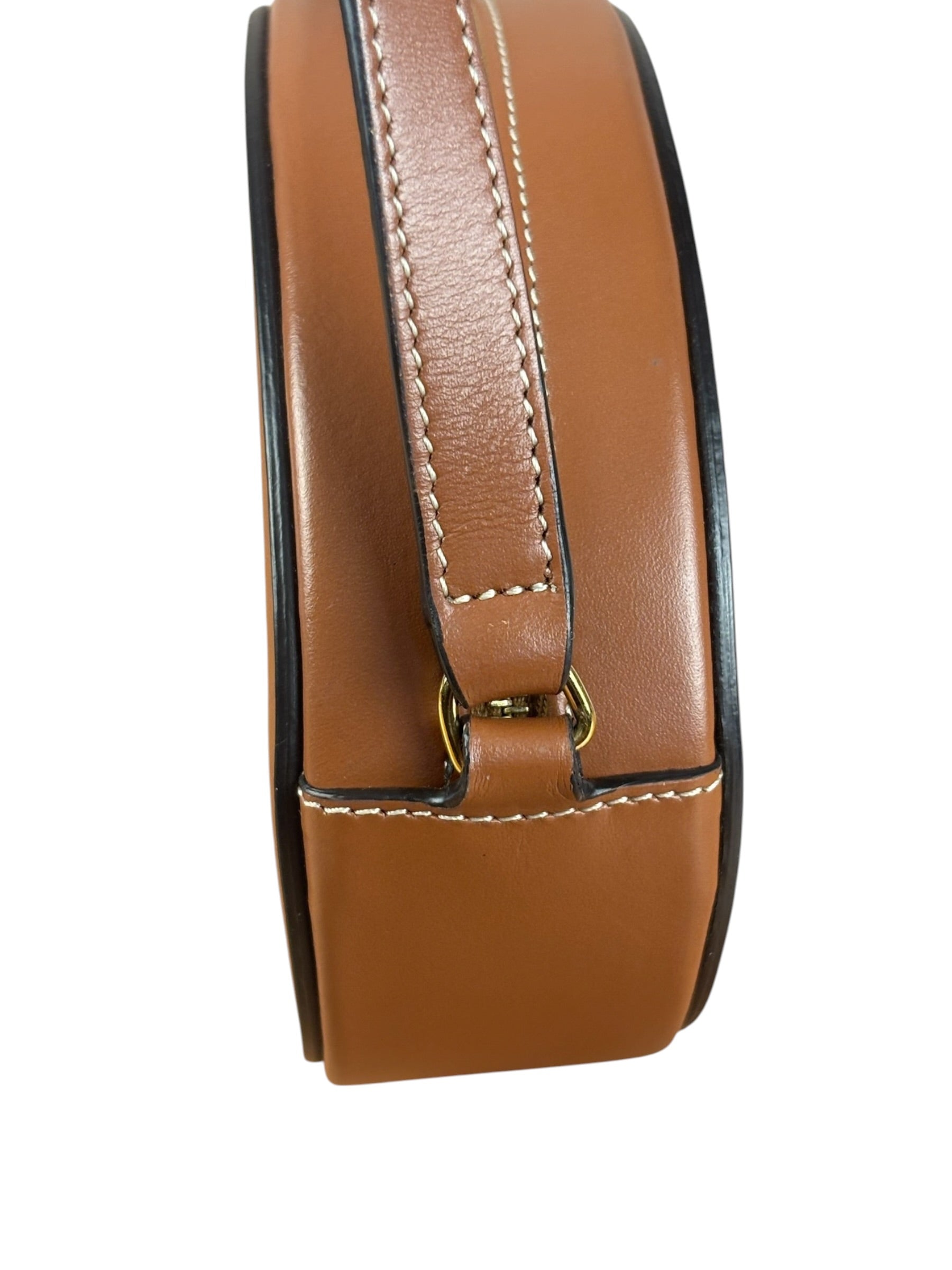 Celine Cuir Triomphe Oval Crossbody Brown
