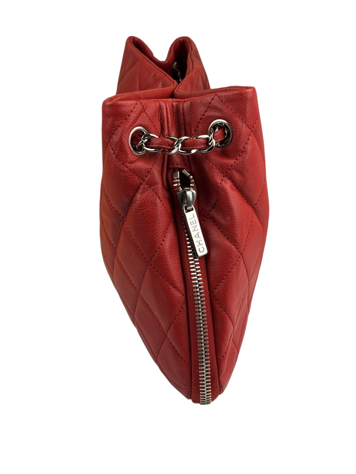Chanel Red Caviar Leather Zip Out Tote Bag 2011