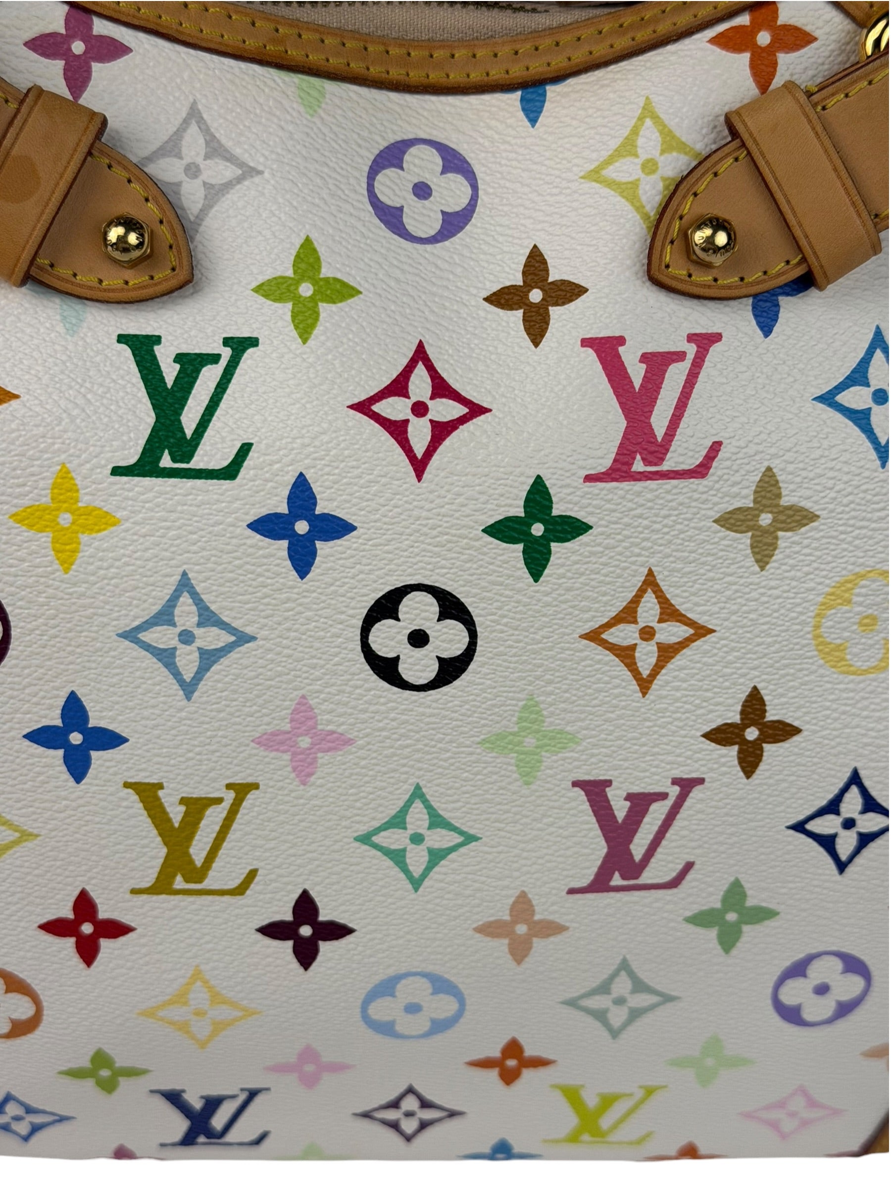 Louis Vuitton White Murakami Greta Hobo Shoulder Bag