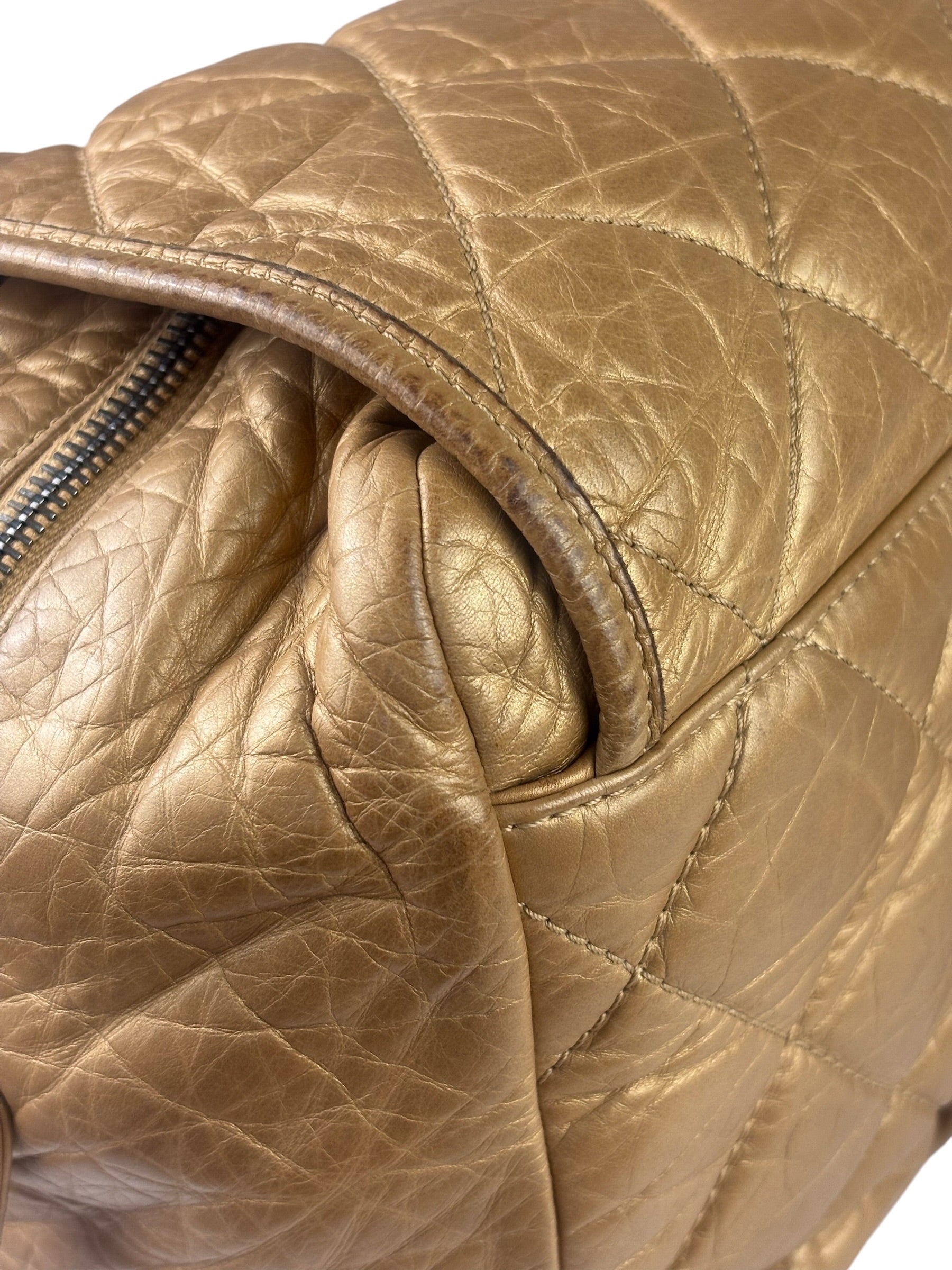 Chanel Gold Quilted Lambskin Lady Braid Flap Bag 2005