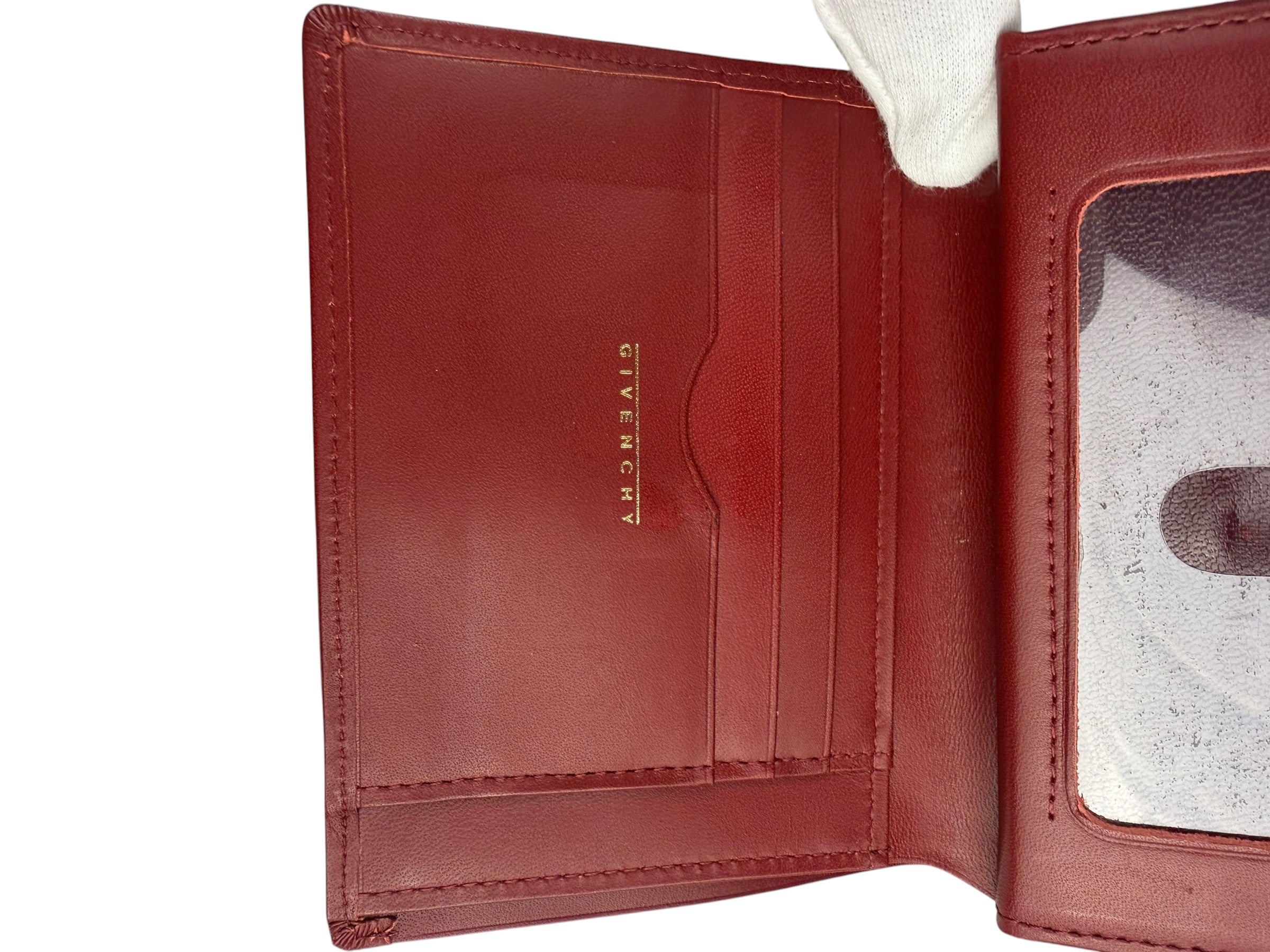 Givenchy Vintage Red Leather Trifold Wallet