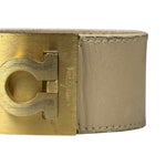 Ferragamo Gancini Wide Leather Cuff Bracelet