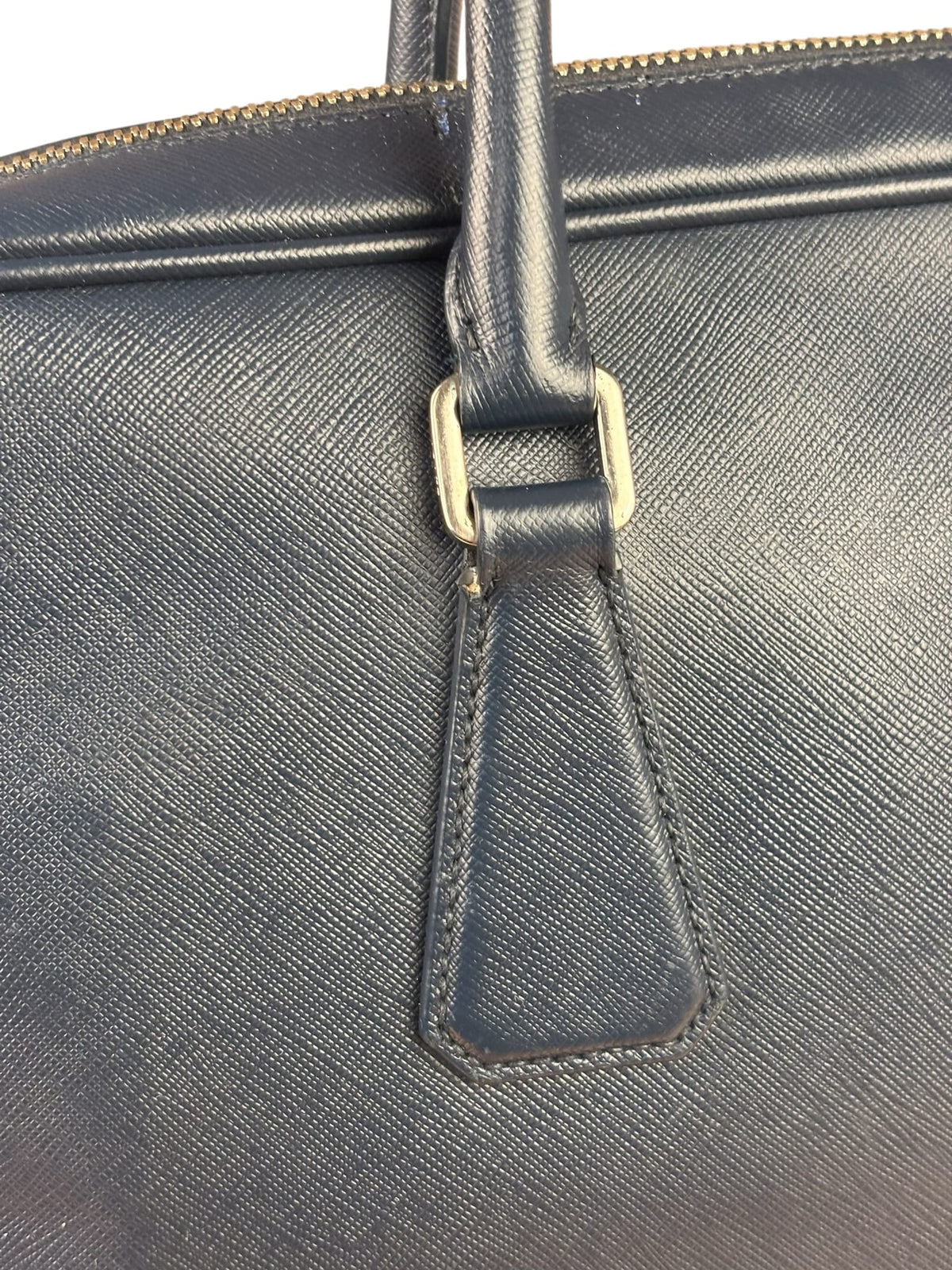 Prada Navy Saffiano Leather Laptop Work Bag