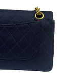 Chanel Navy Quilted Denim Double Flap Bag