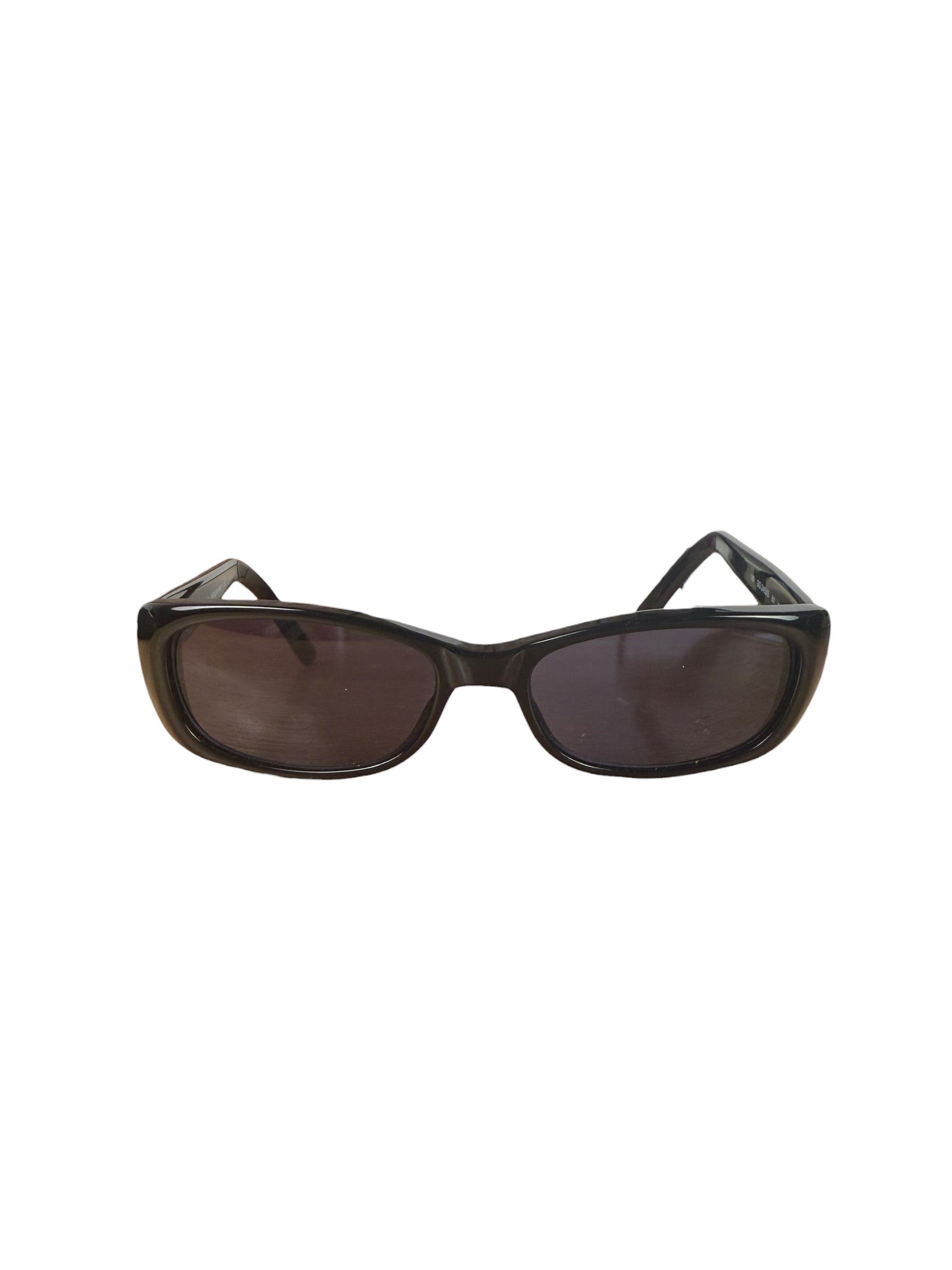Gucci Shiny Black Narrow Rectangular Frame Sunglasses RX