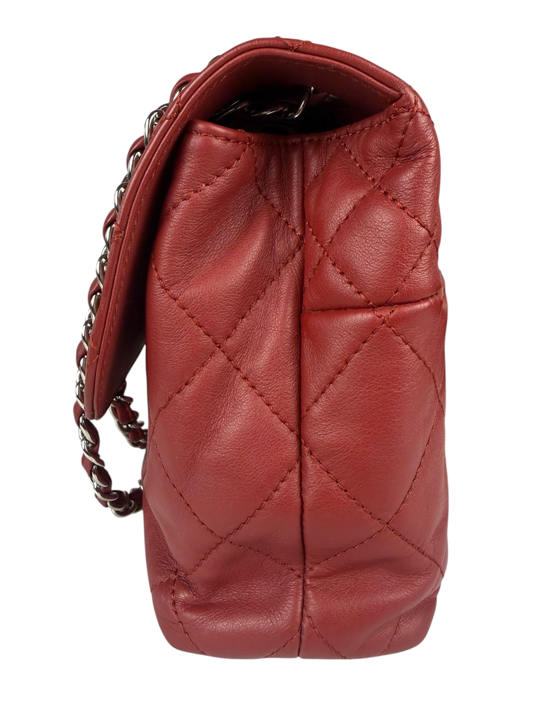 Chanel Red Qulited Leather Flap Shoulder Bag 2011