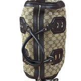 Gucci GG Leather Trim Canvas Techno Boston Handbag