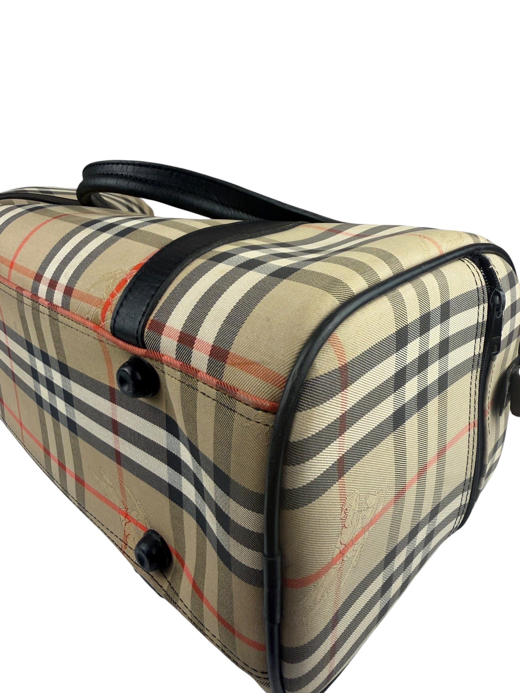 Burberry Vintage Haymarket House Small Boston Bag