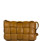 Bottega Veneta Honey Brown Leather Intrecciato Flap Bag