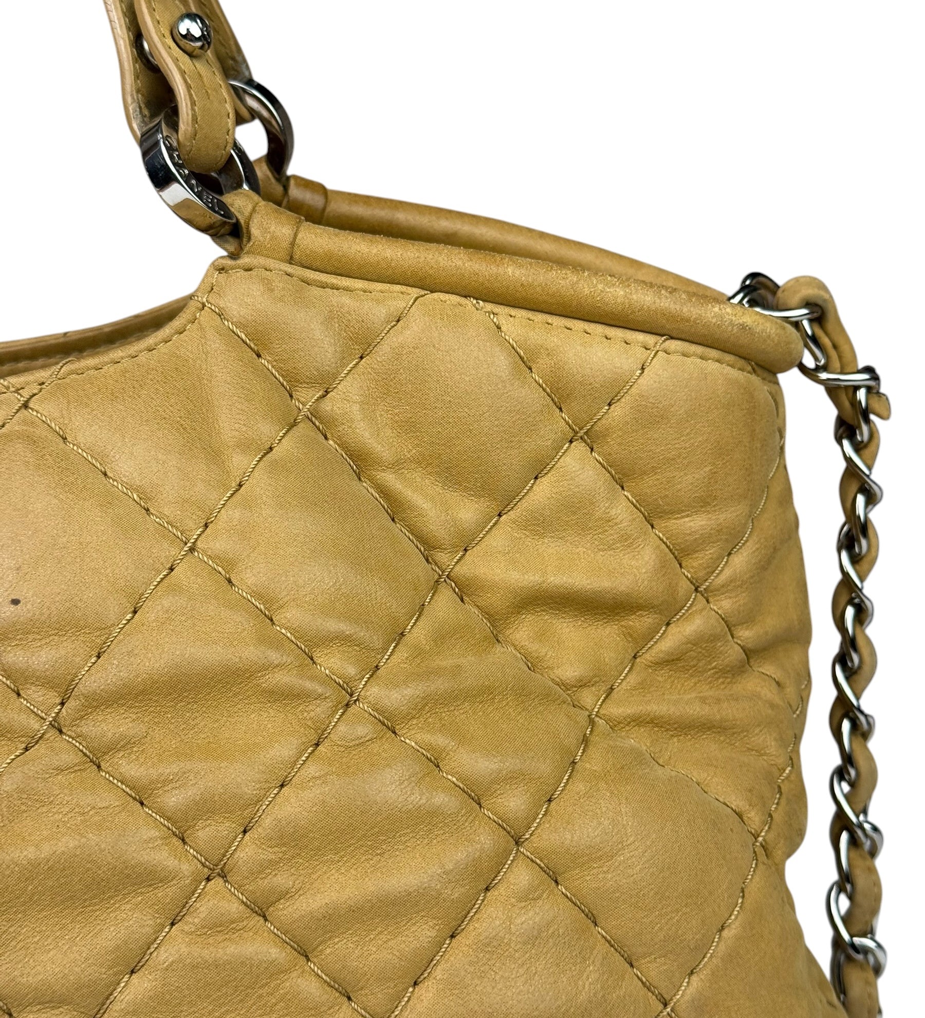 Chanel Beige Iridescent Quilted Leather 2Way Sea Hit Tote 2012