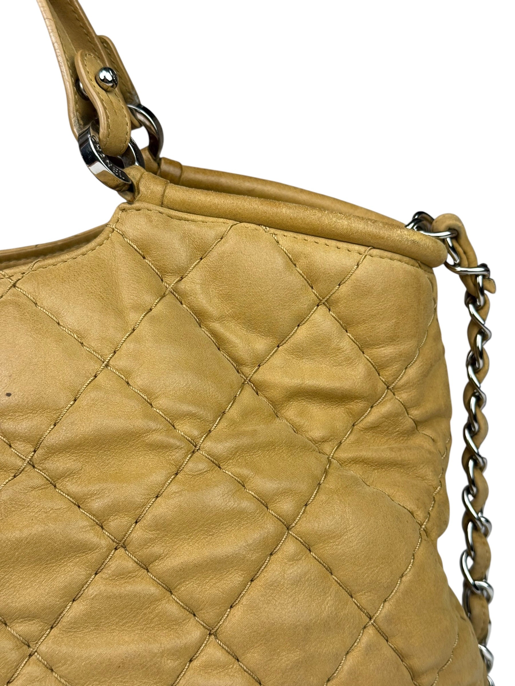 Chanel Beige Iridescent Quilted Leather 2Way Sea Hit Tote 2012