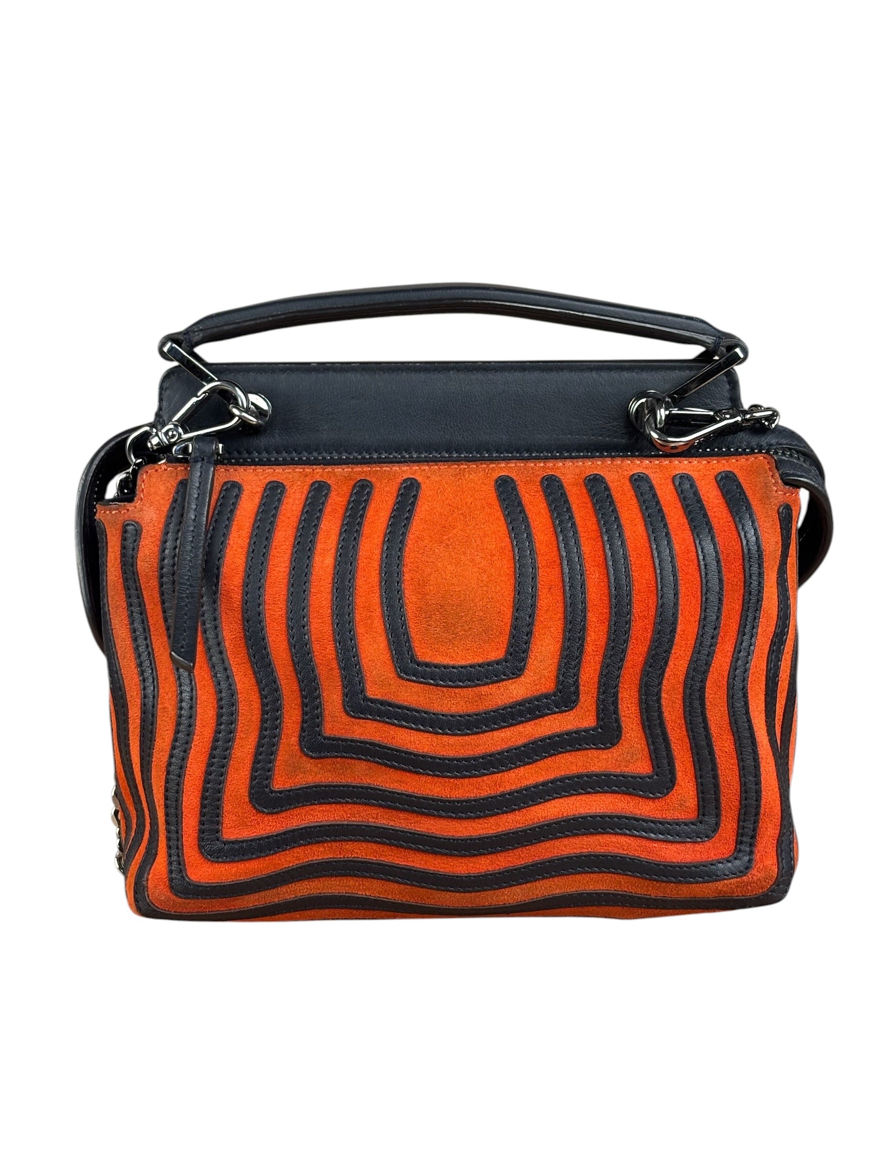 Fendi DotCom Click Striped Hypnotic Suede 2 Way