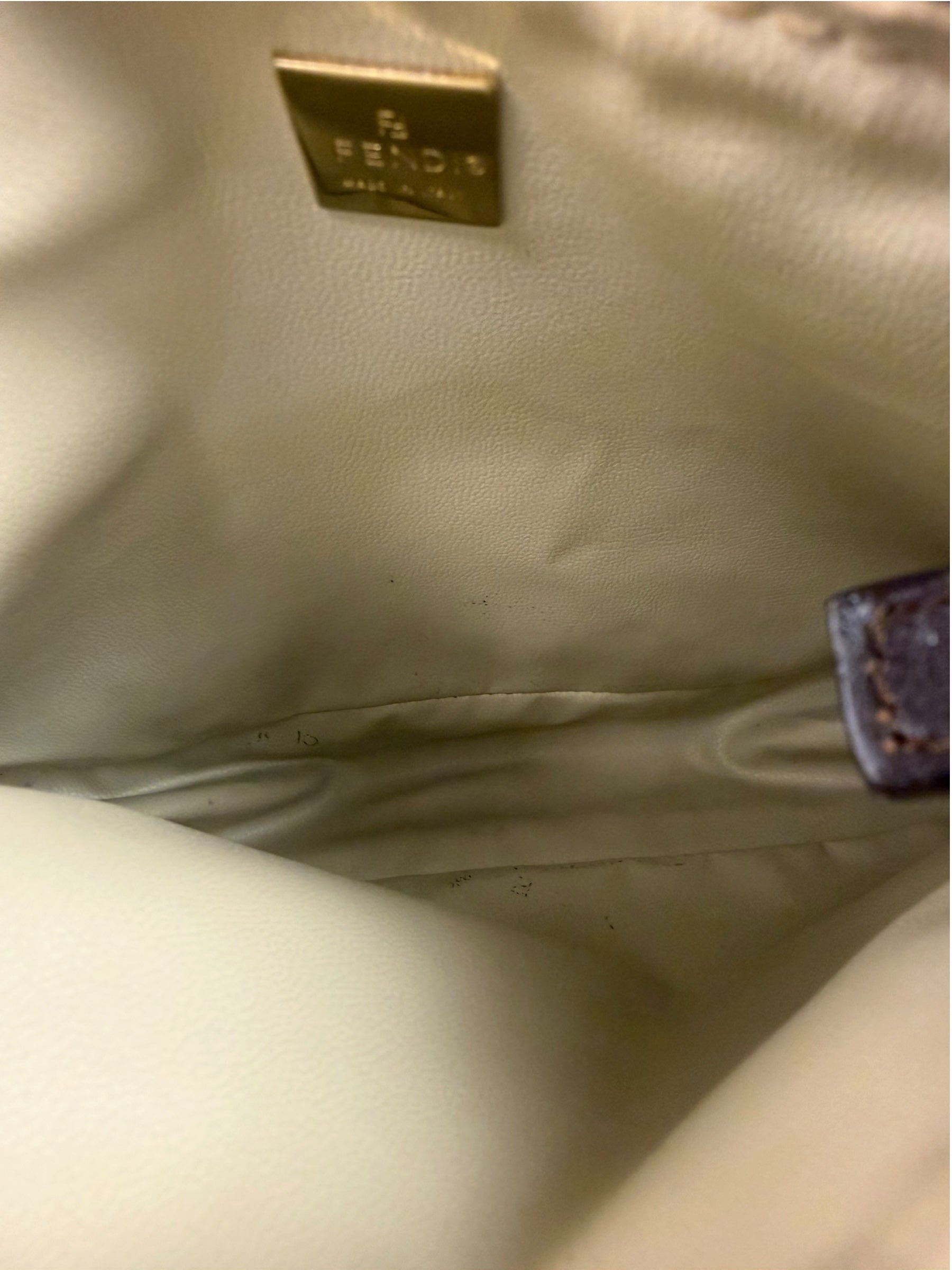 Fendi Vintage Beige PVC Zucca Pochette