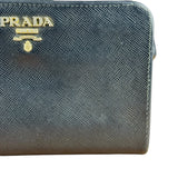 Prada Saffiano Zip Compact Wallet